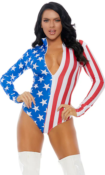 Zipfront Flag Bodysuit - Image 3