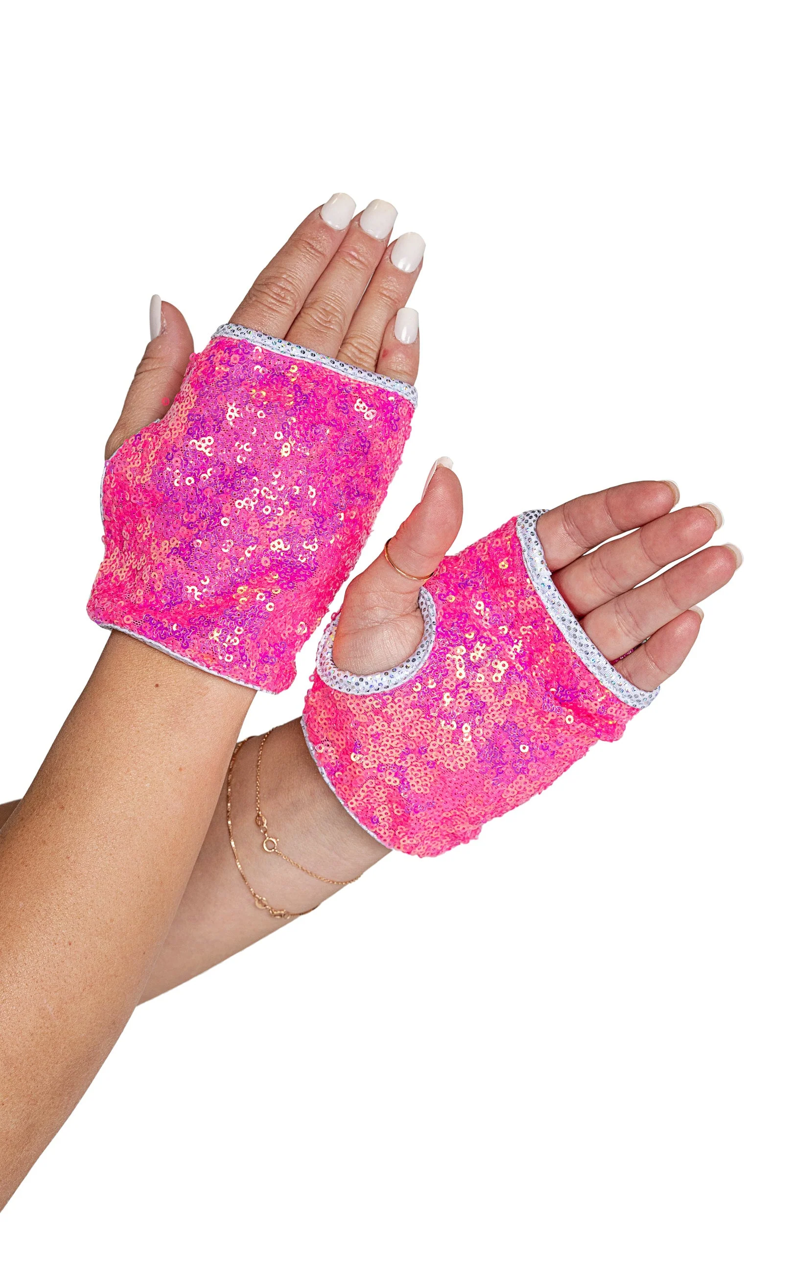6042 - Open Finger Sequin Gloves - Image 3