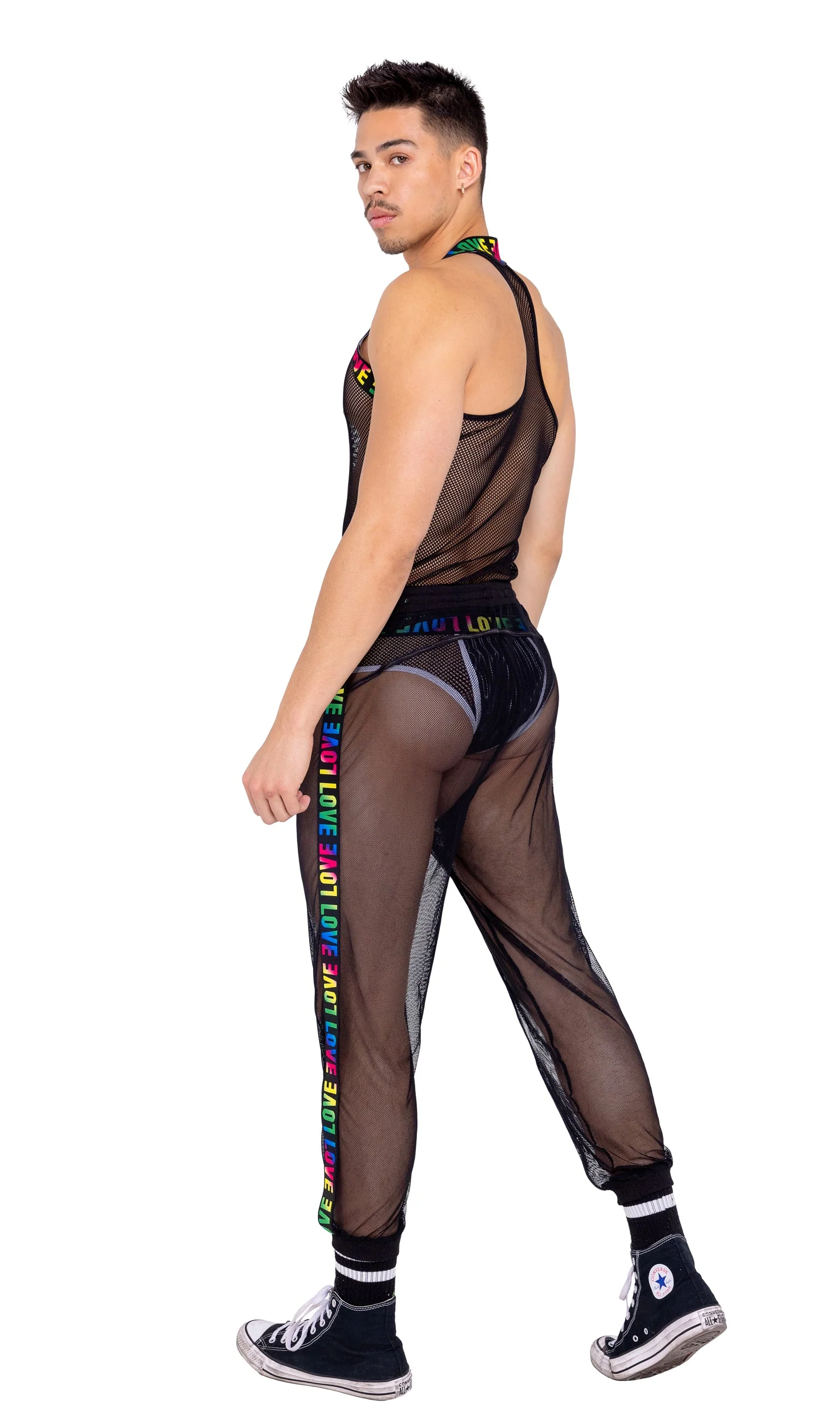 6149 - Mens Pride Fishnet Tank Top - Image 2