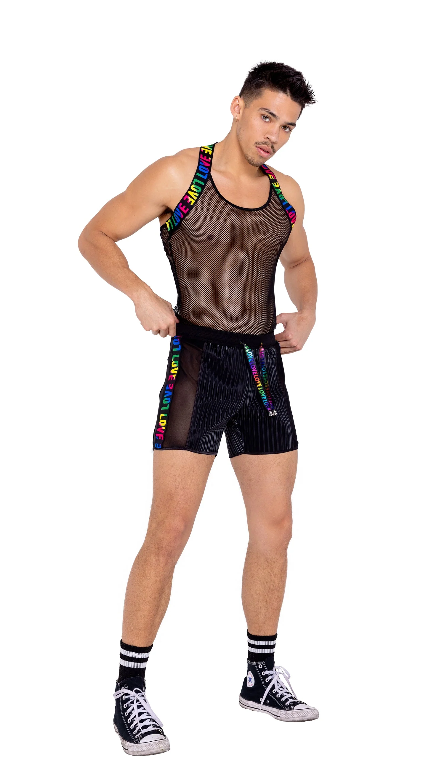 6151 - Mens Pride Two-Tone Biker Shorts - Image 3
