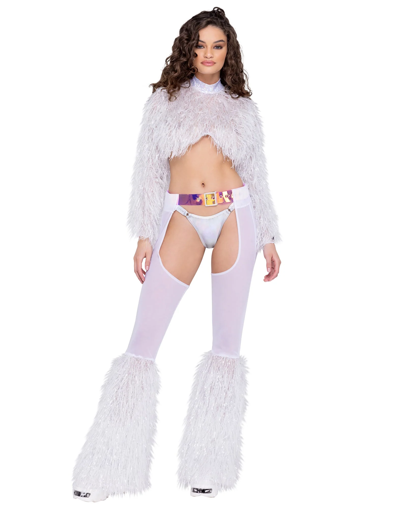 6248 - Sheer Chaps with Faux Fur Bell & Belt - Image 3