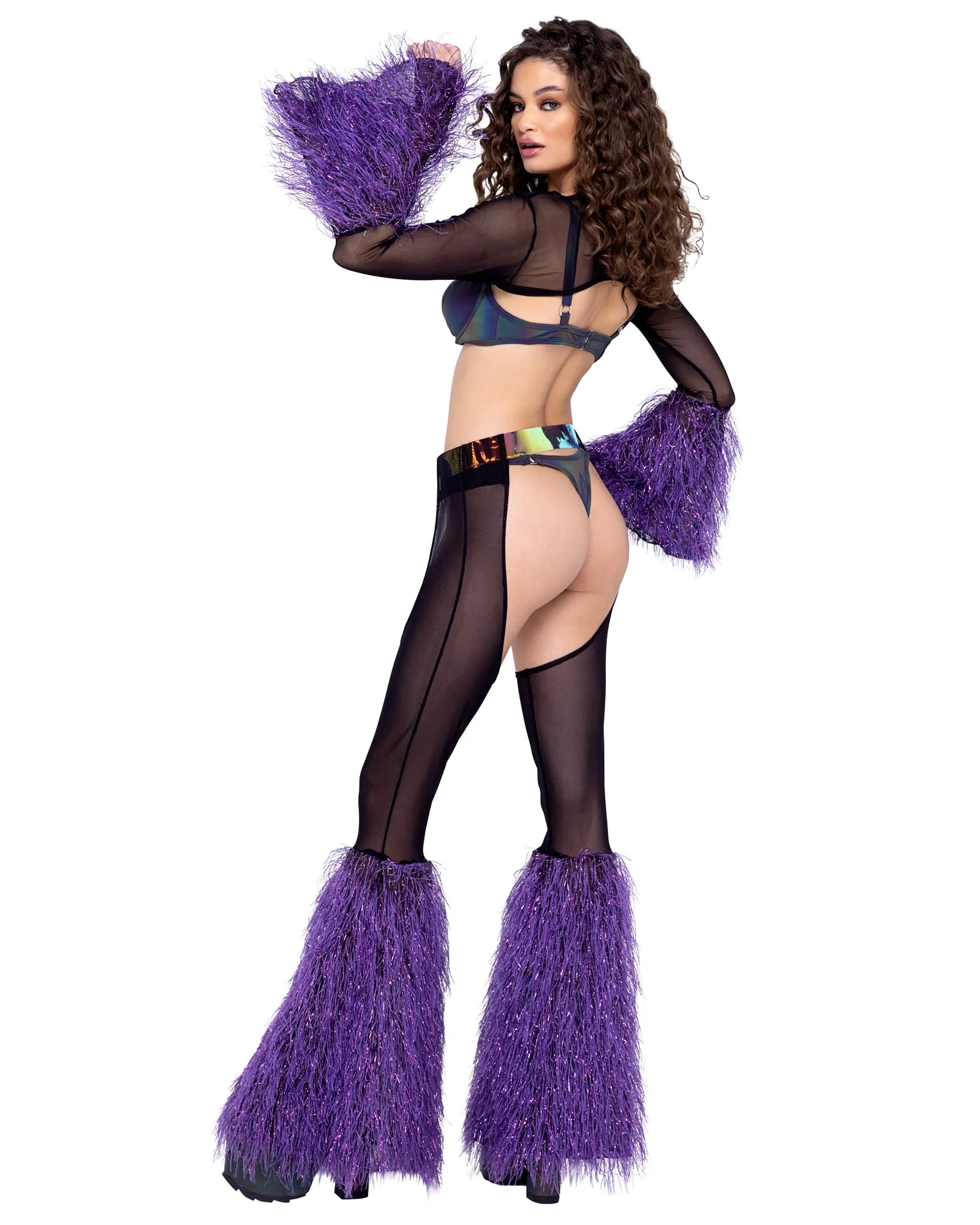 6248 - Sheer Chaps with Faux Fur Bell & Belt - Image 8