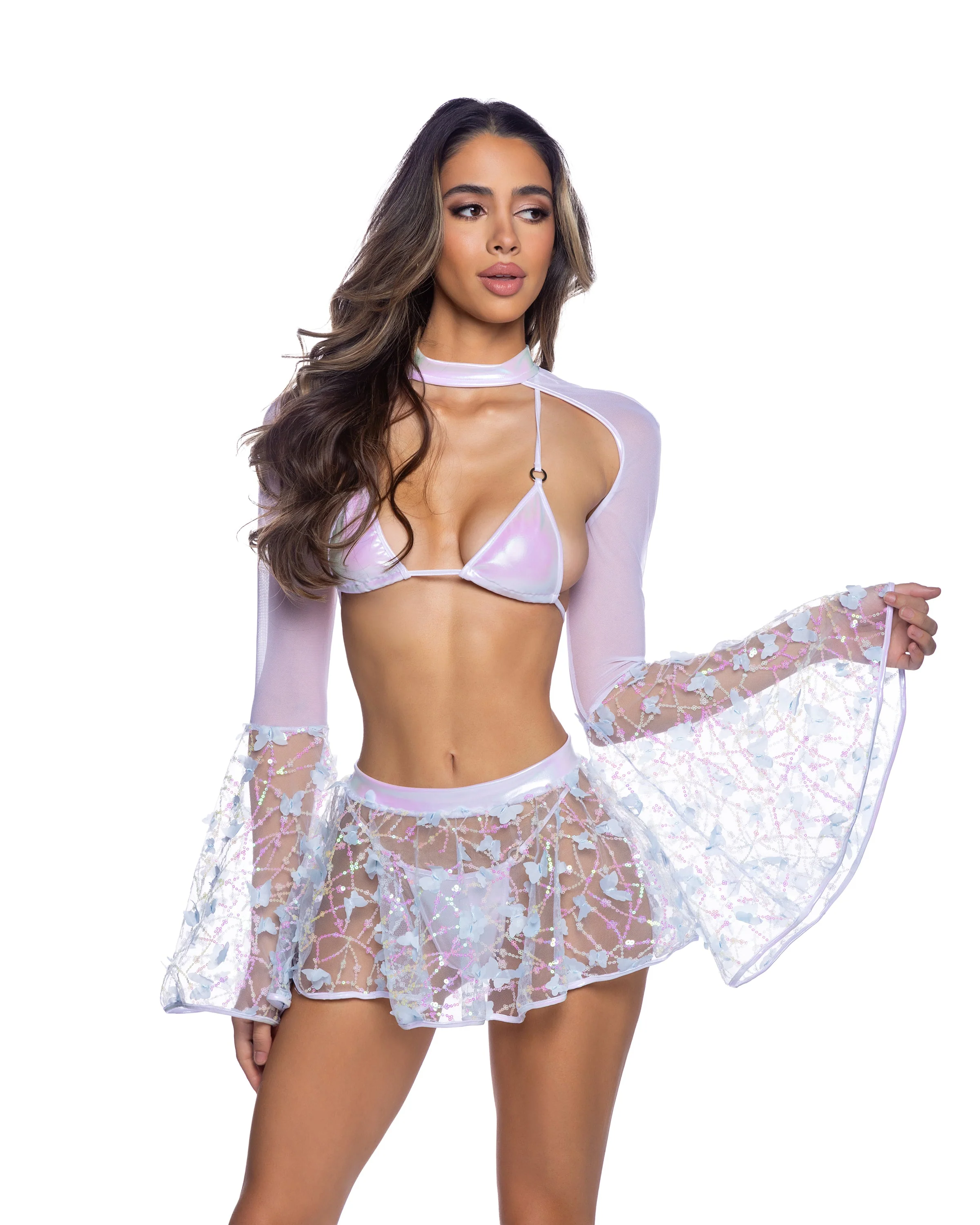 6718 - Butterfly & Sequin Mini Skirt - Image 3