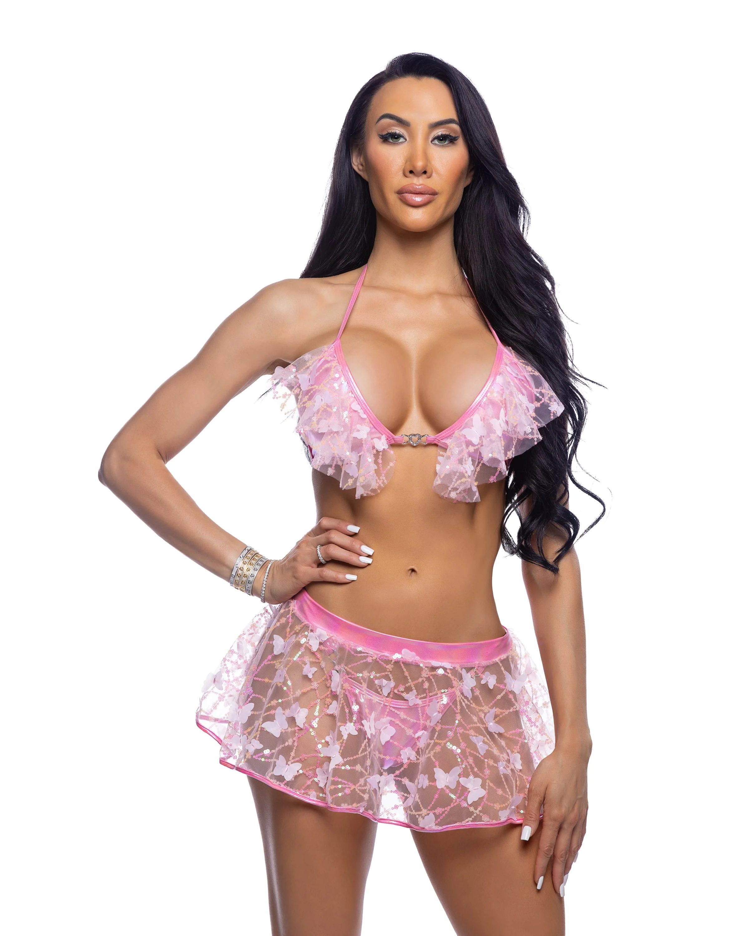 6718 - Butterfly & Sequin Mini Skirt - Image 5