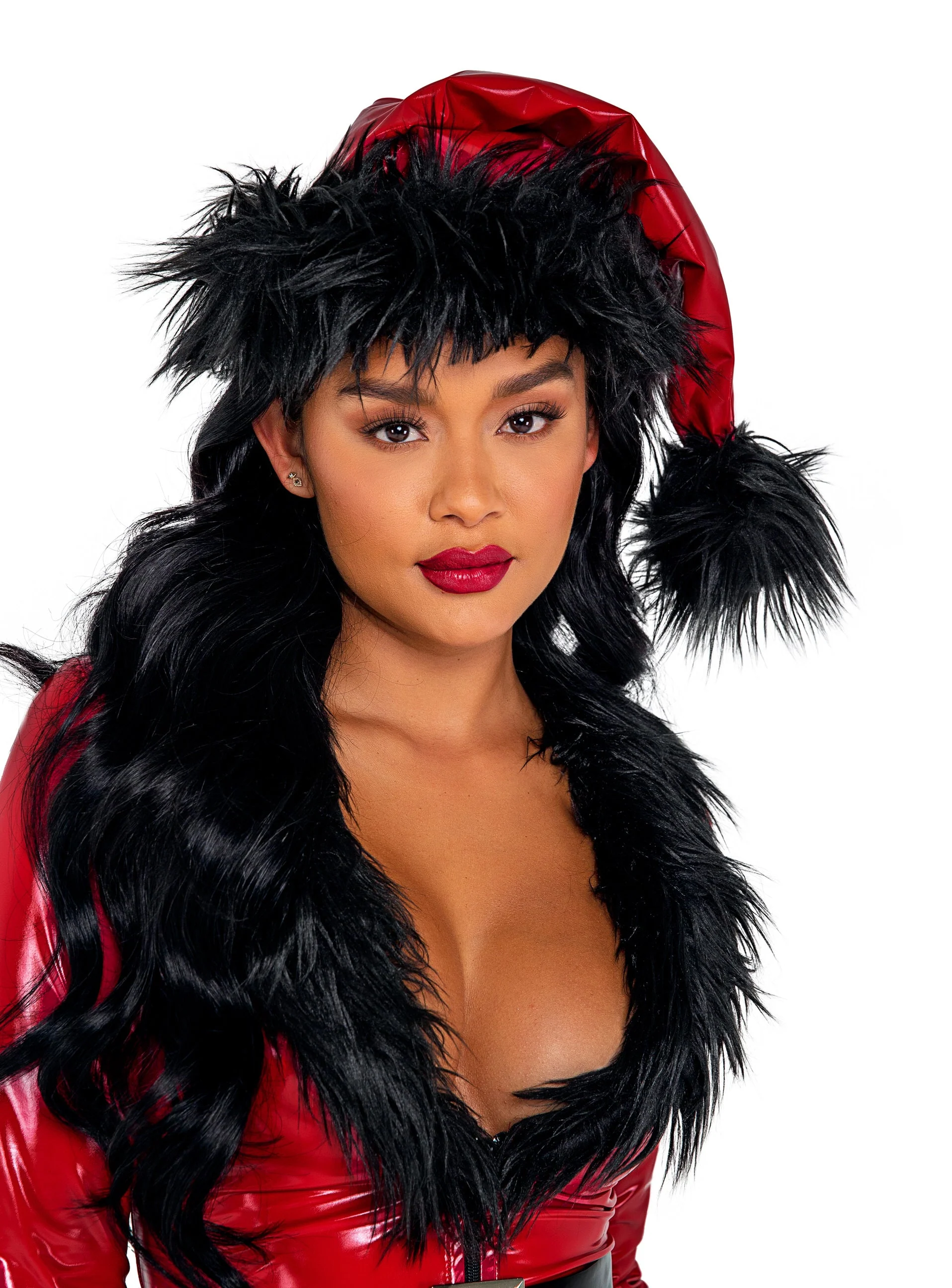 C201 - Vinyl & Faux Fur Santa Hat - Image 3