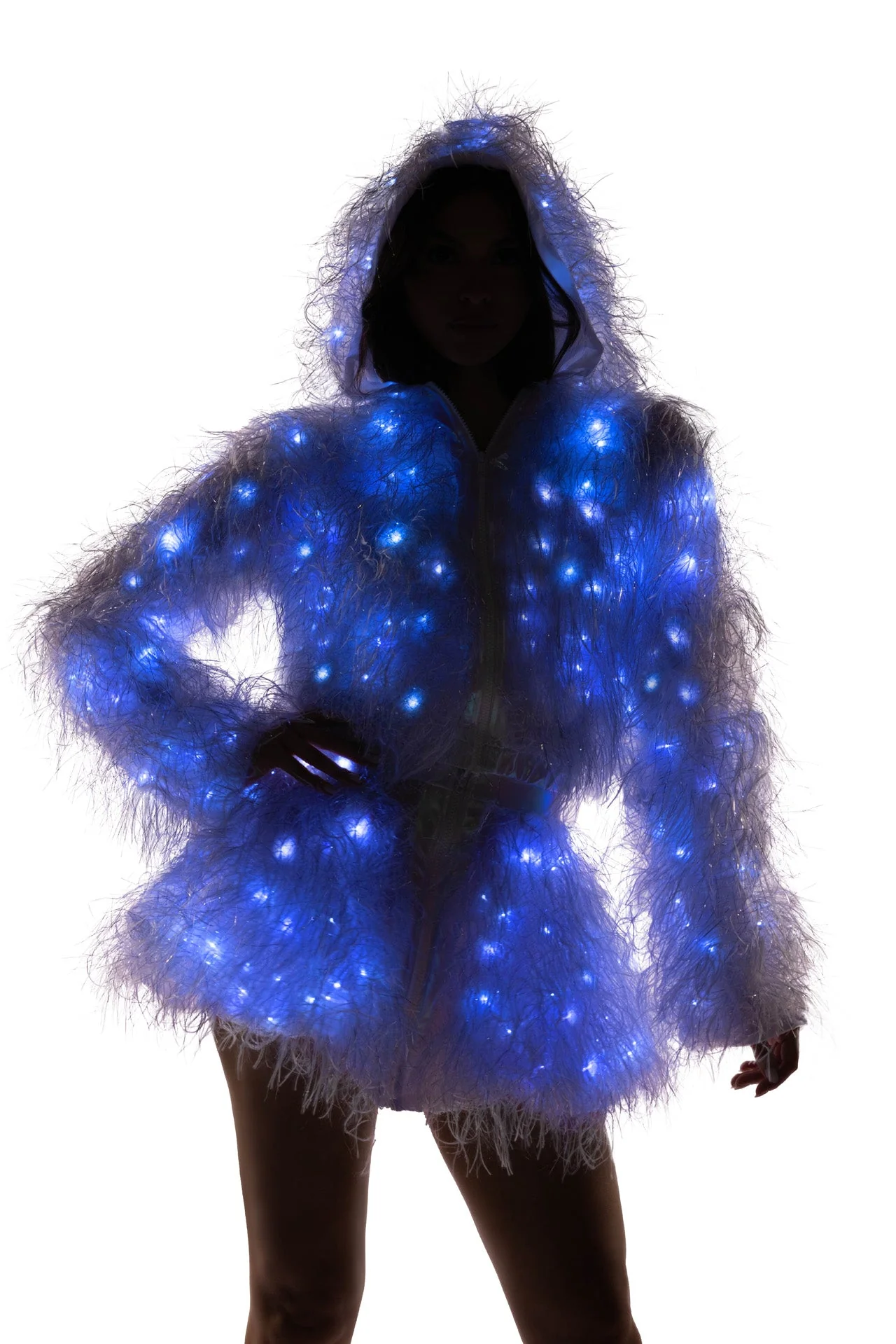 FE299 - Light-Up Lurex Shag Skirt - Image 3