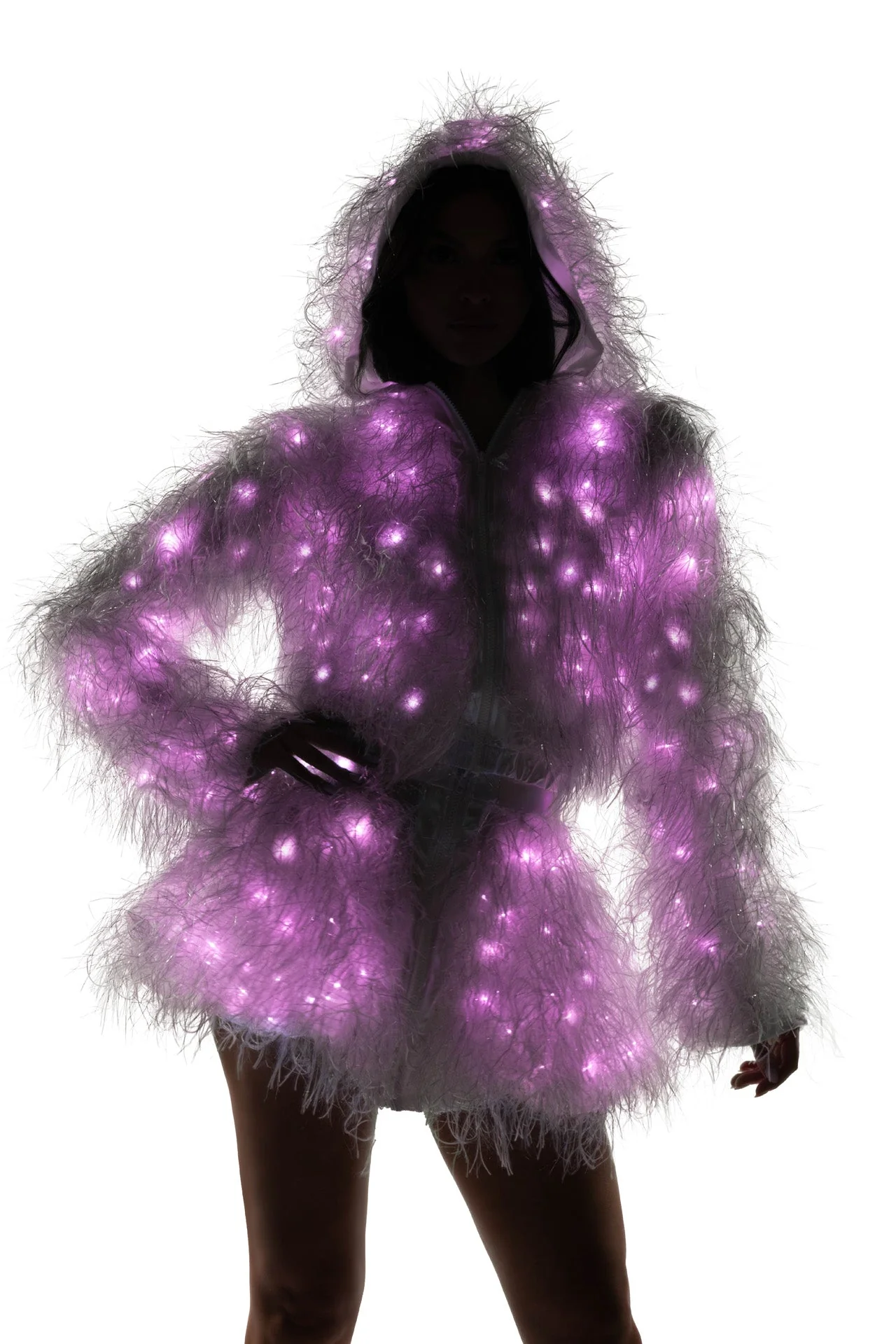 FE299 - Light-Up Lurex Shag Skirt - Image 4