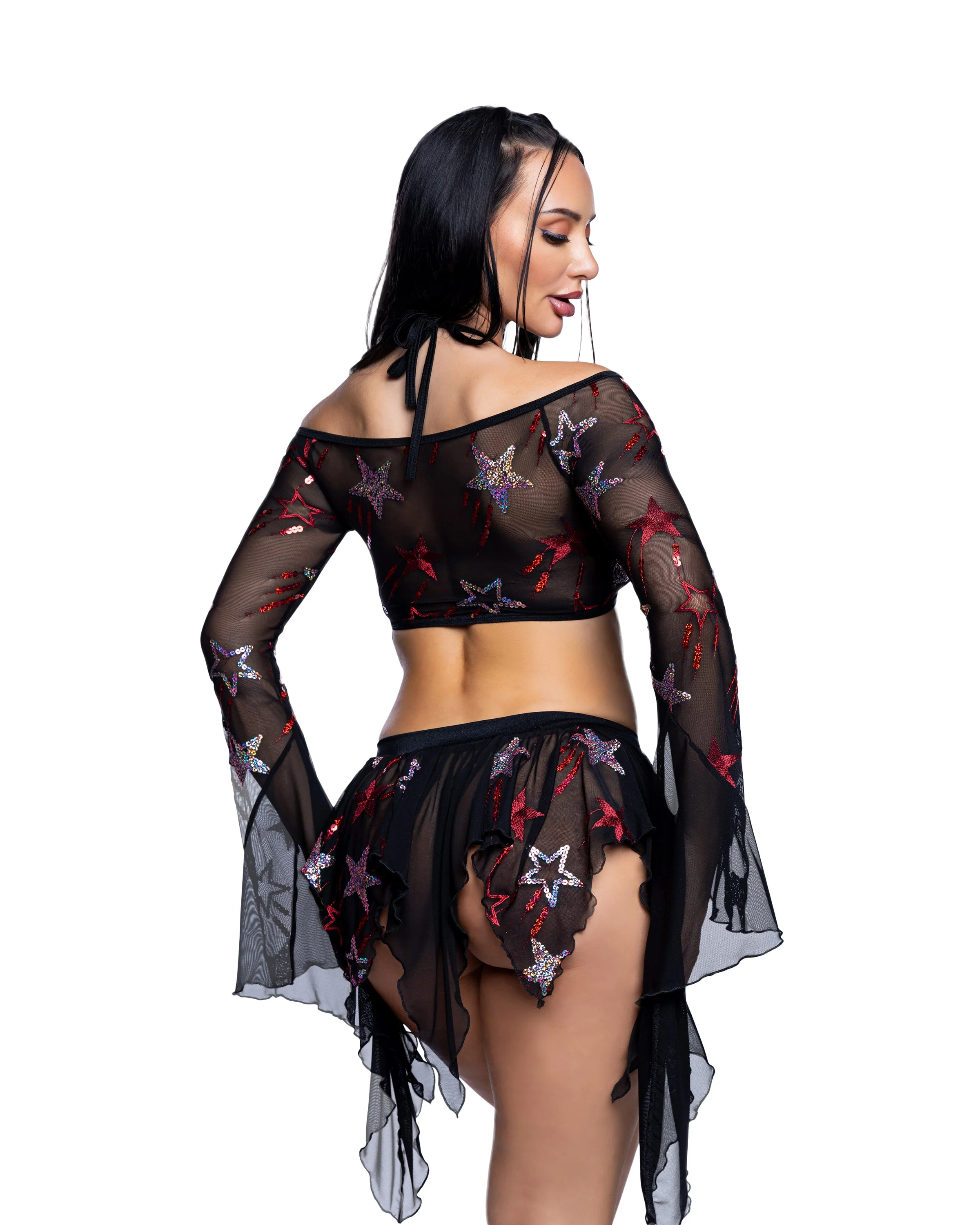 JR262 - Sequin Butterfly Top & Skirt Set - Image 6