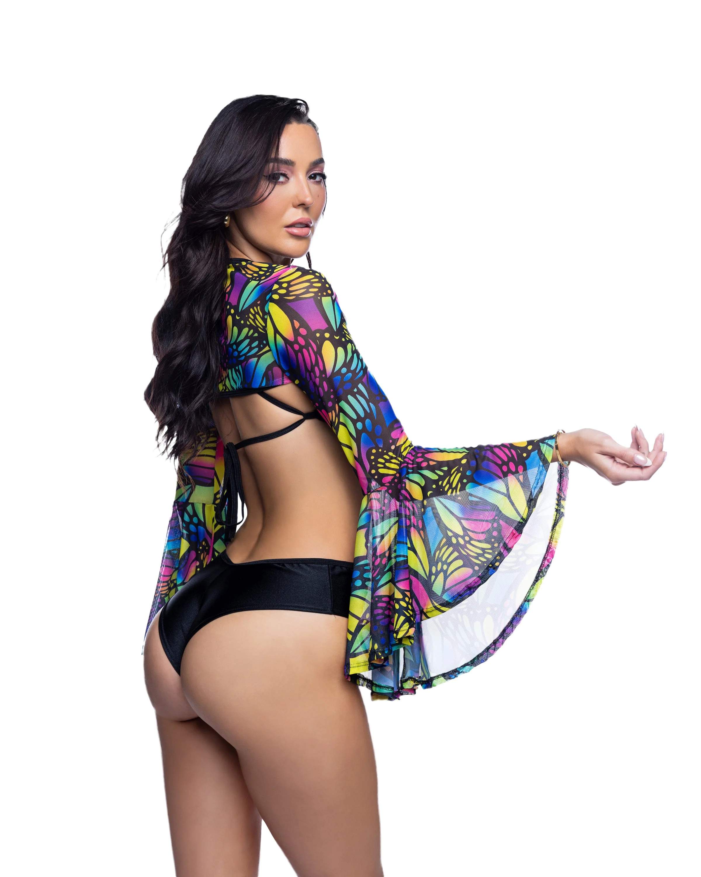 JR284 - Bell-Sleeve Shrug - Image 3
