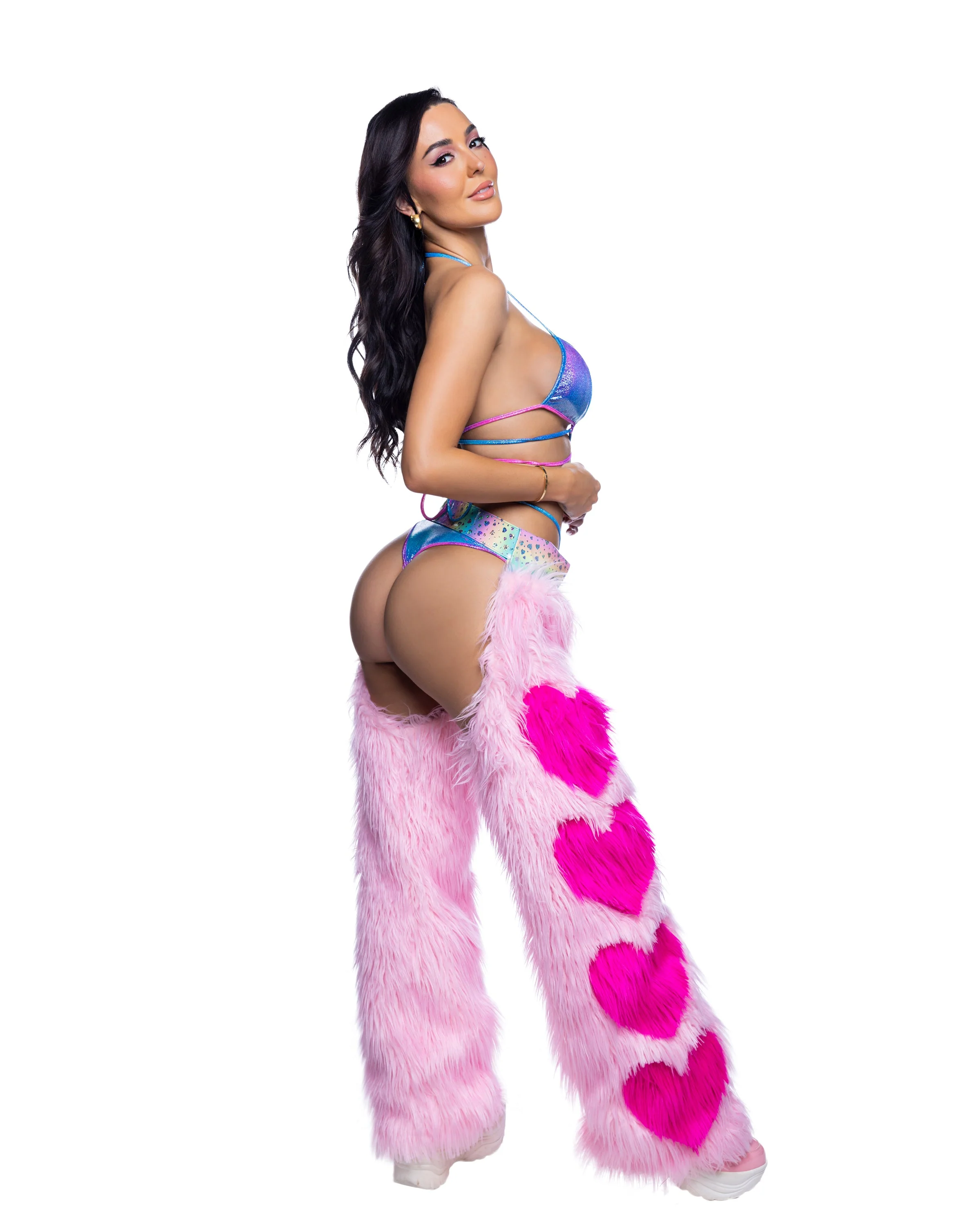 JR301 - Faux Fur Heart Chaps - Image 3