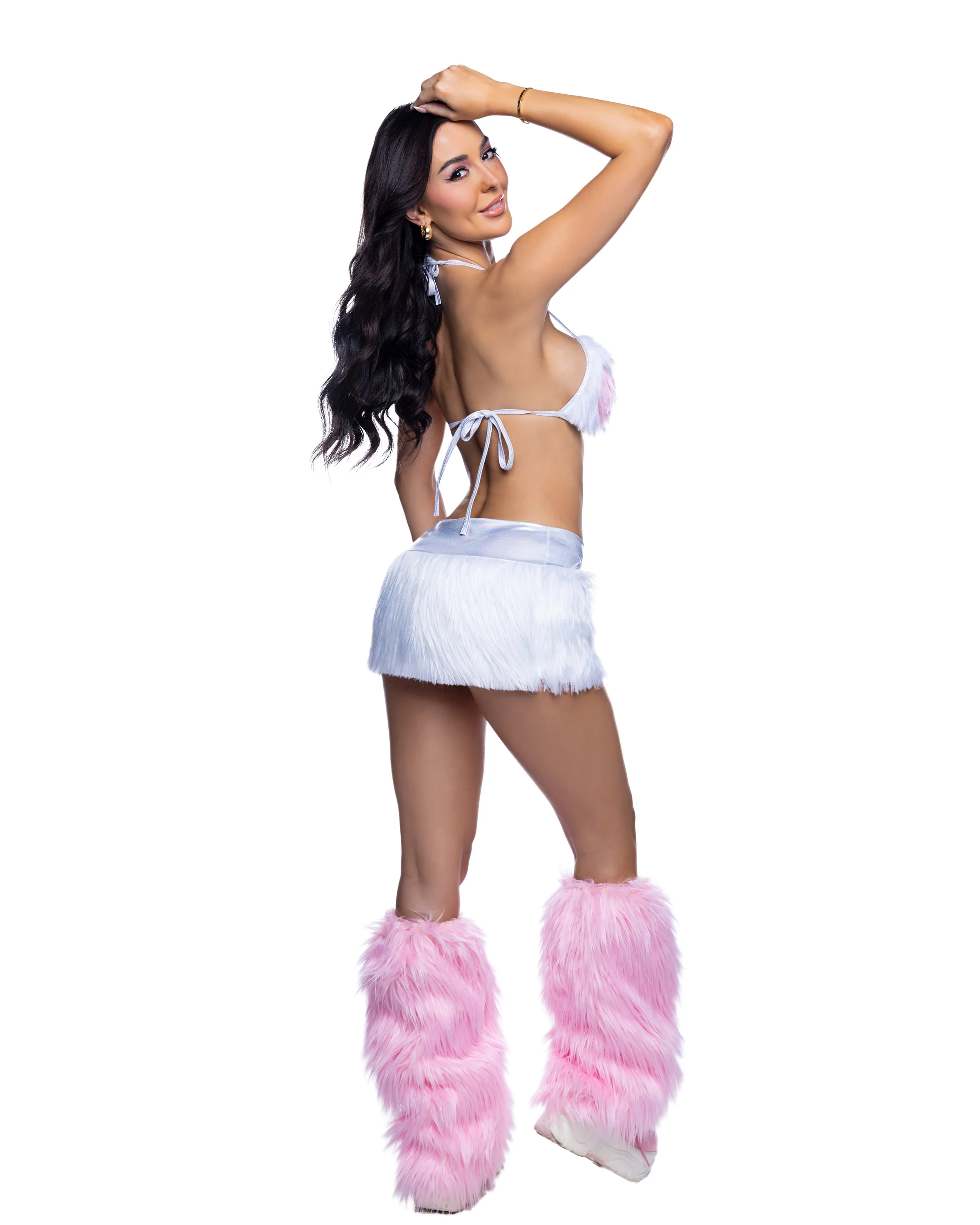 JR302 - Faux Fur Heart Skirt & Top Set - Image 4