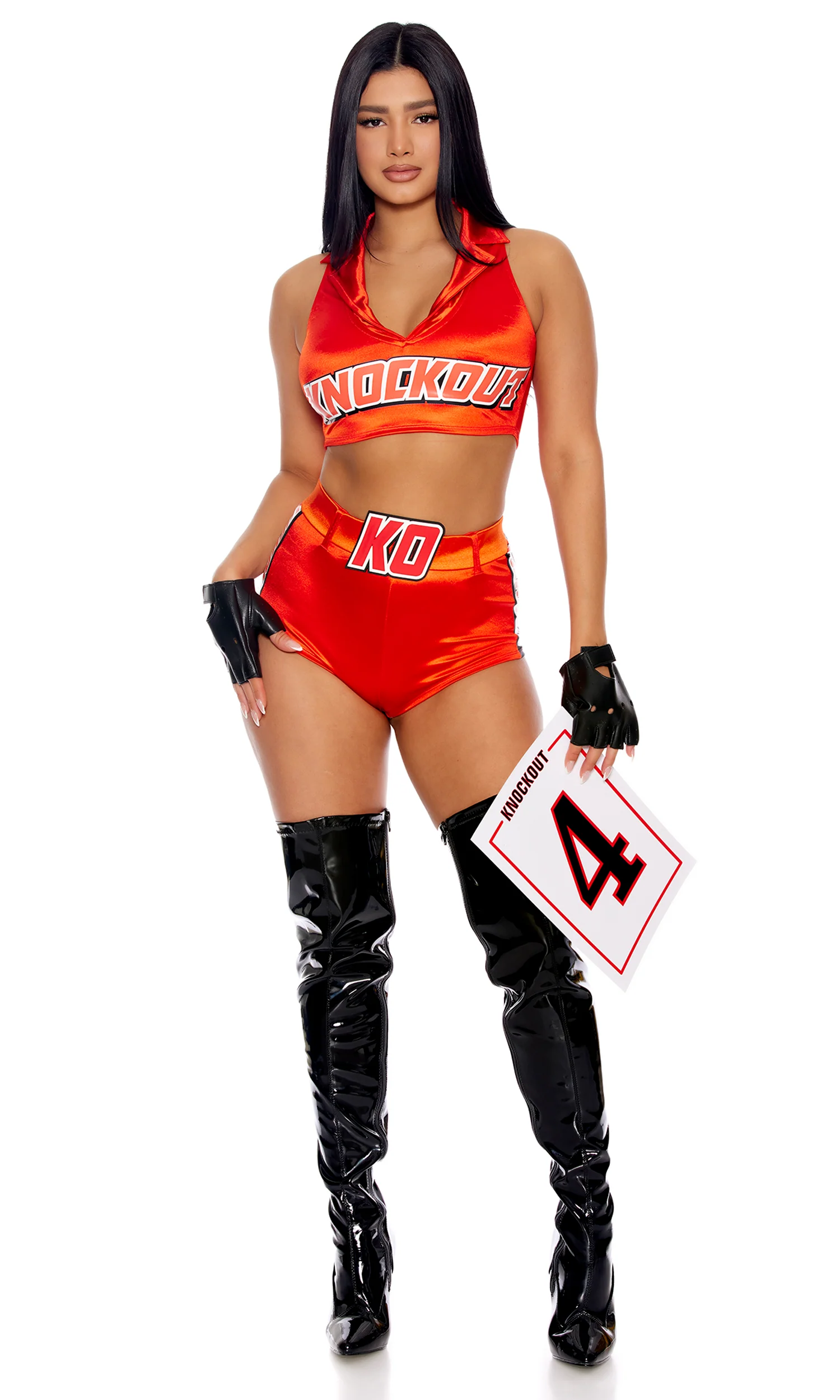 Knockout Round Sexy Ring Card Woman Costume - Image 3