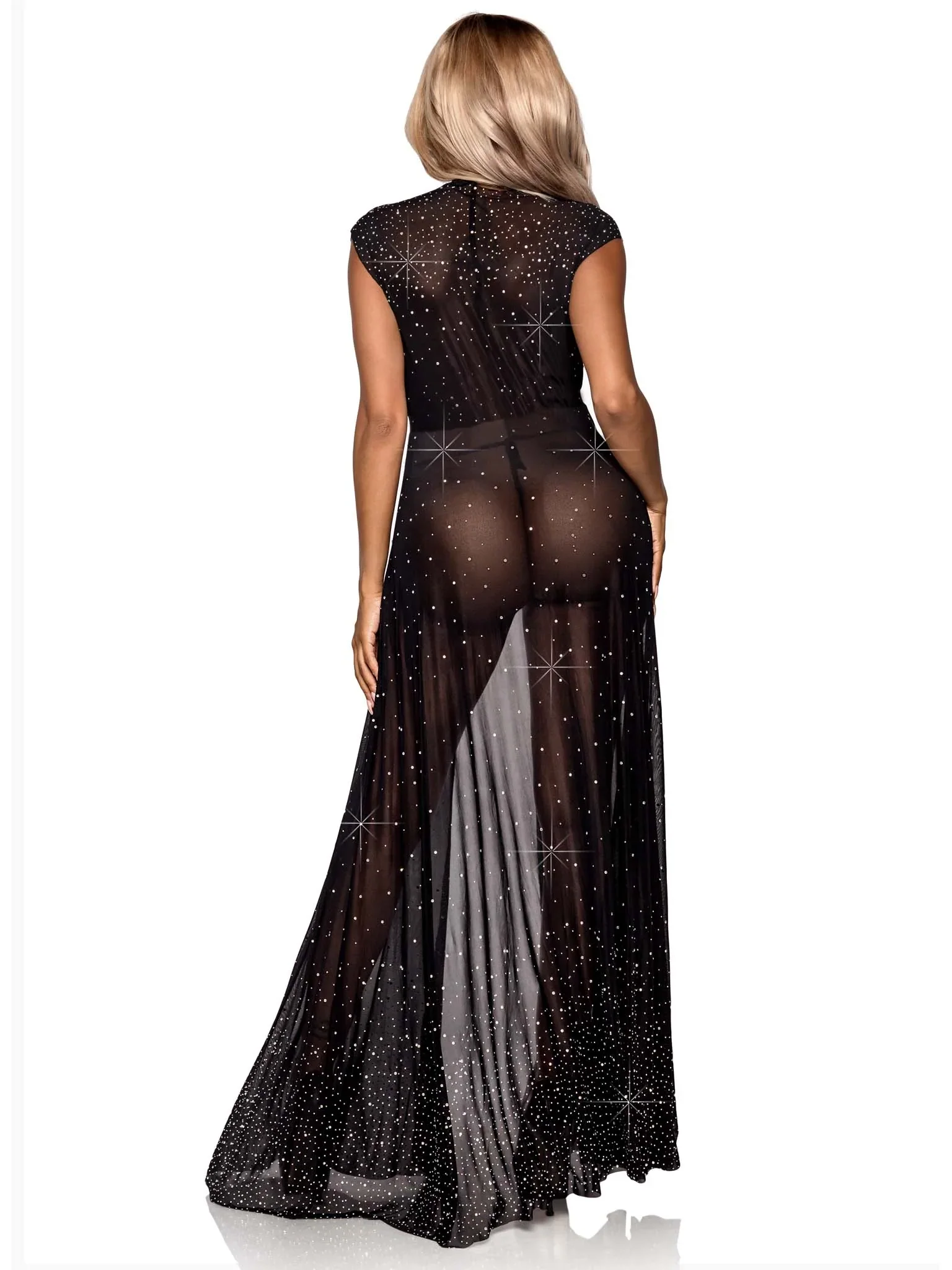 Shine With Me Rhinestone Sheer Robe - Image 4