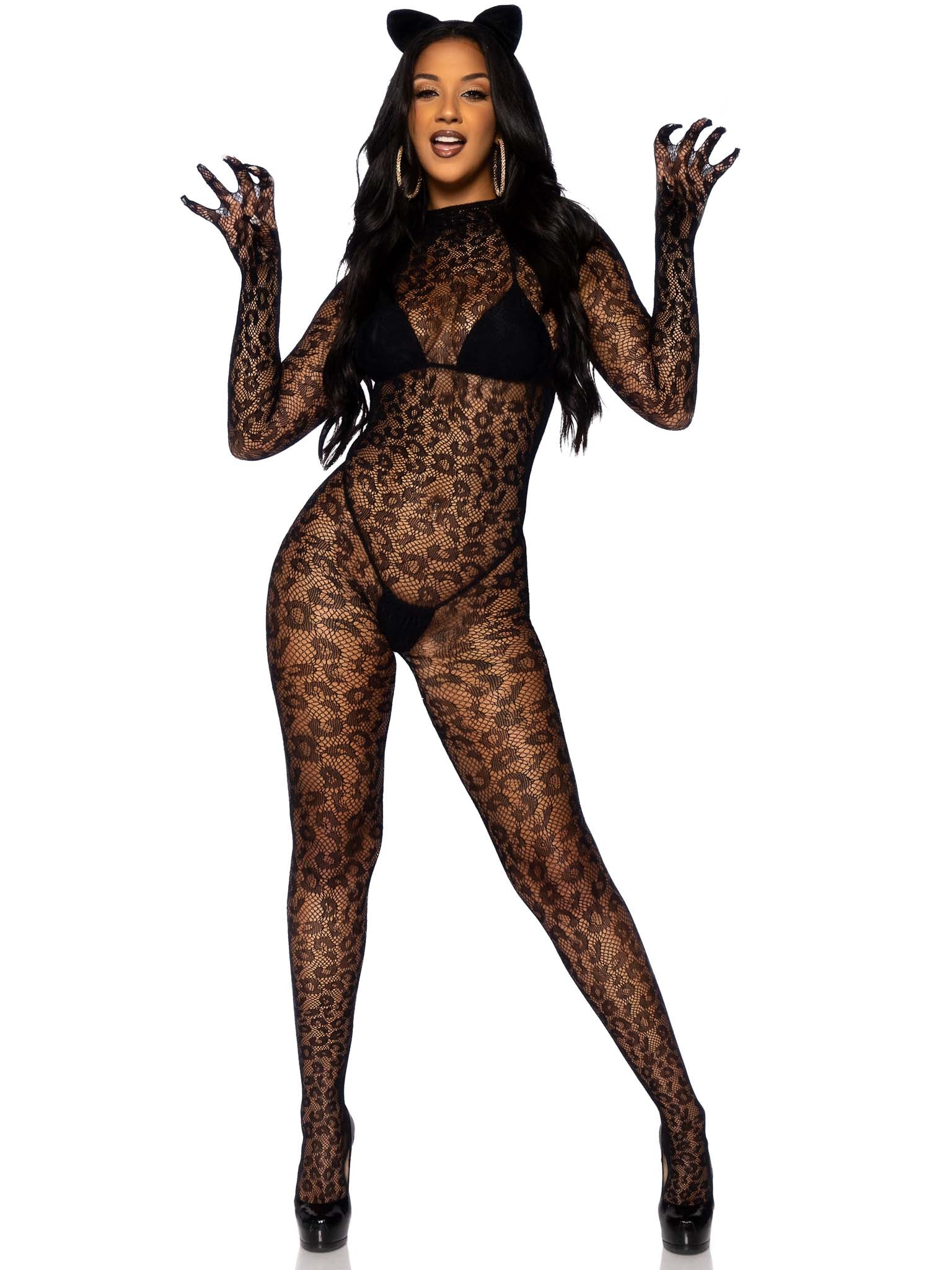 Gloved Leopard Catsuit - Image 6
