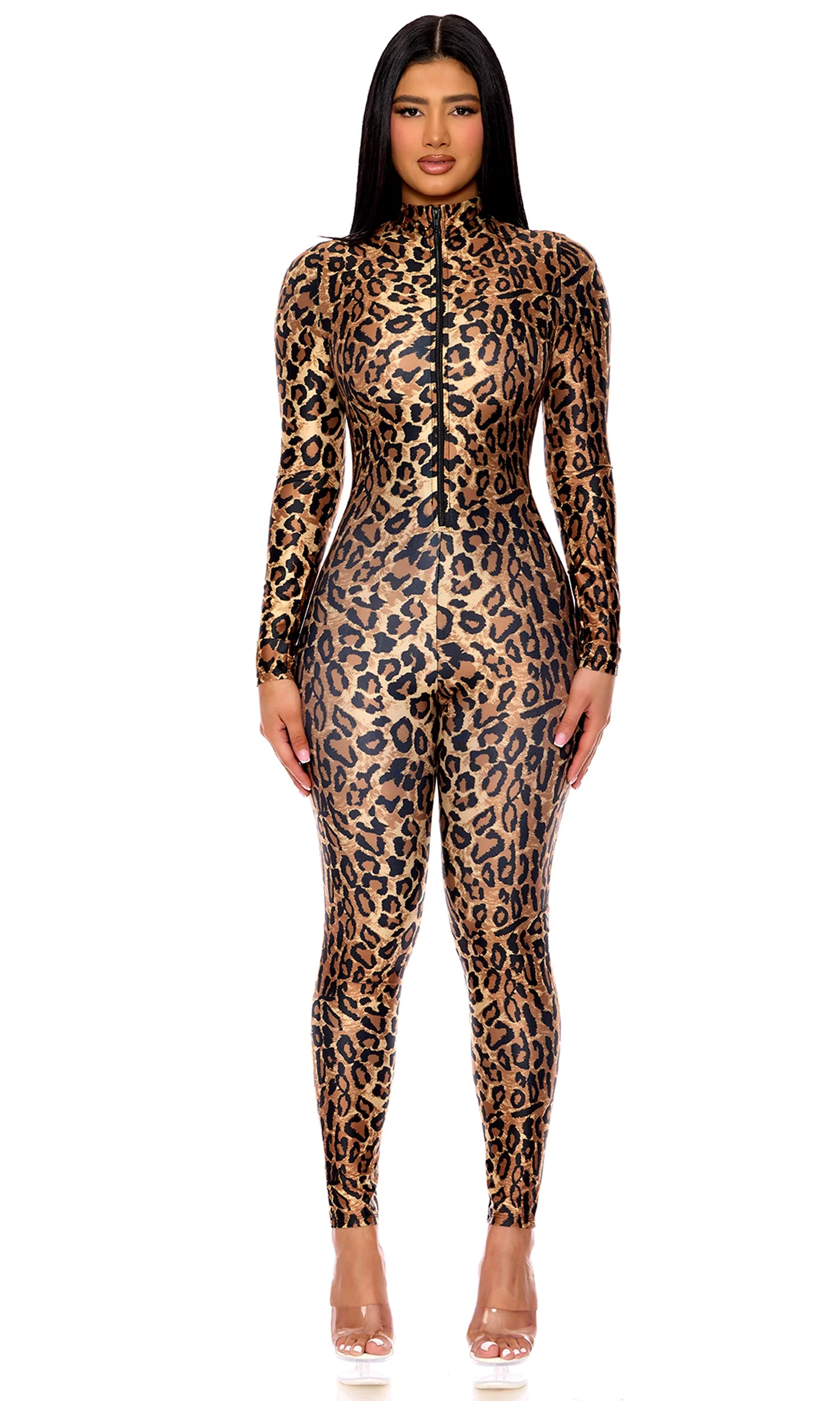 Leopard Zipfront Jumpsuit - Image 3