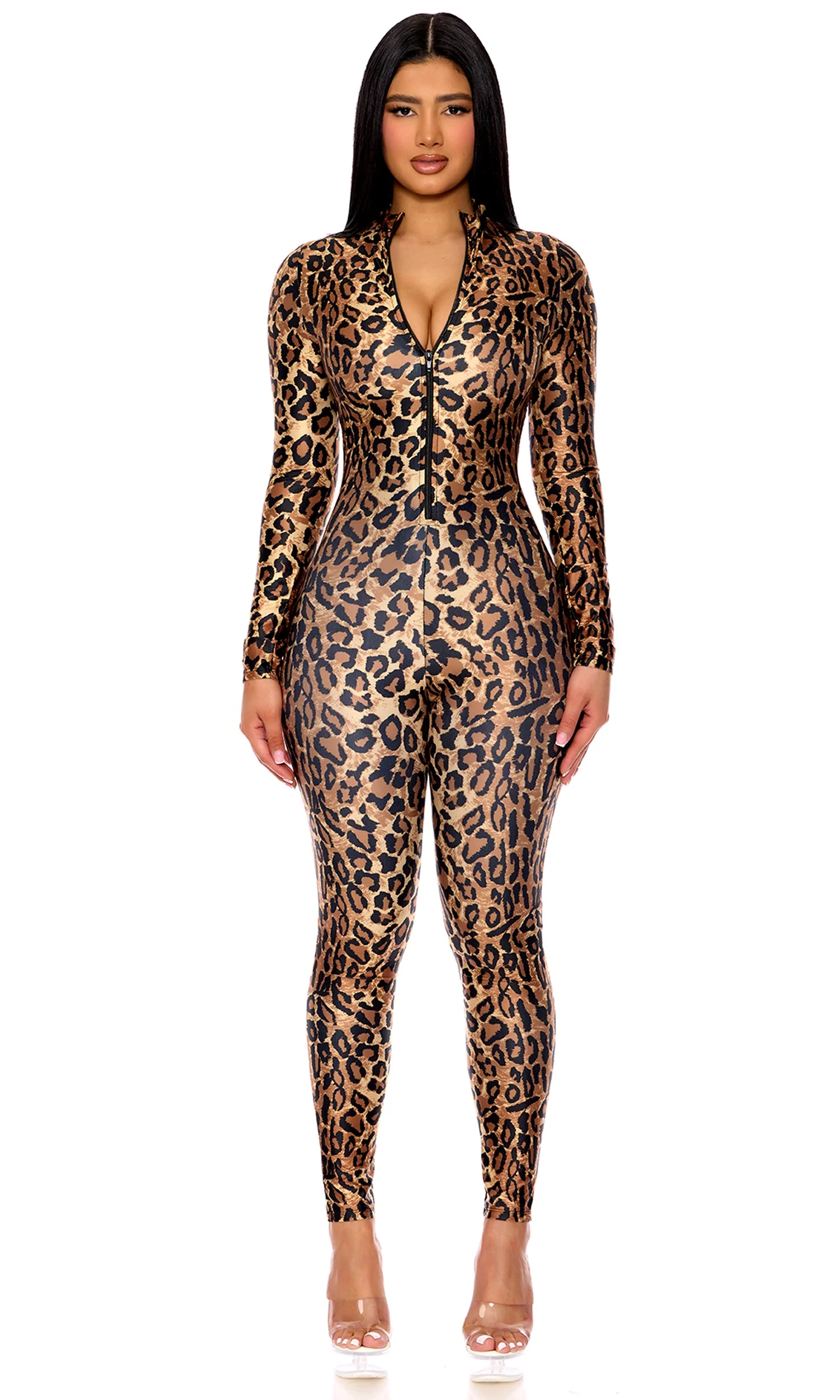 Leopard Zipfront Jumpsuit - Image 4