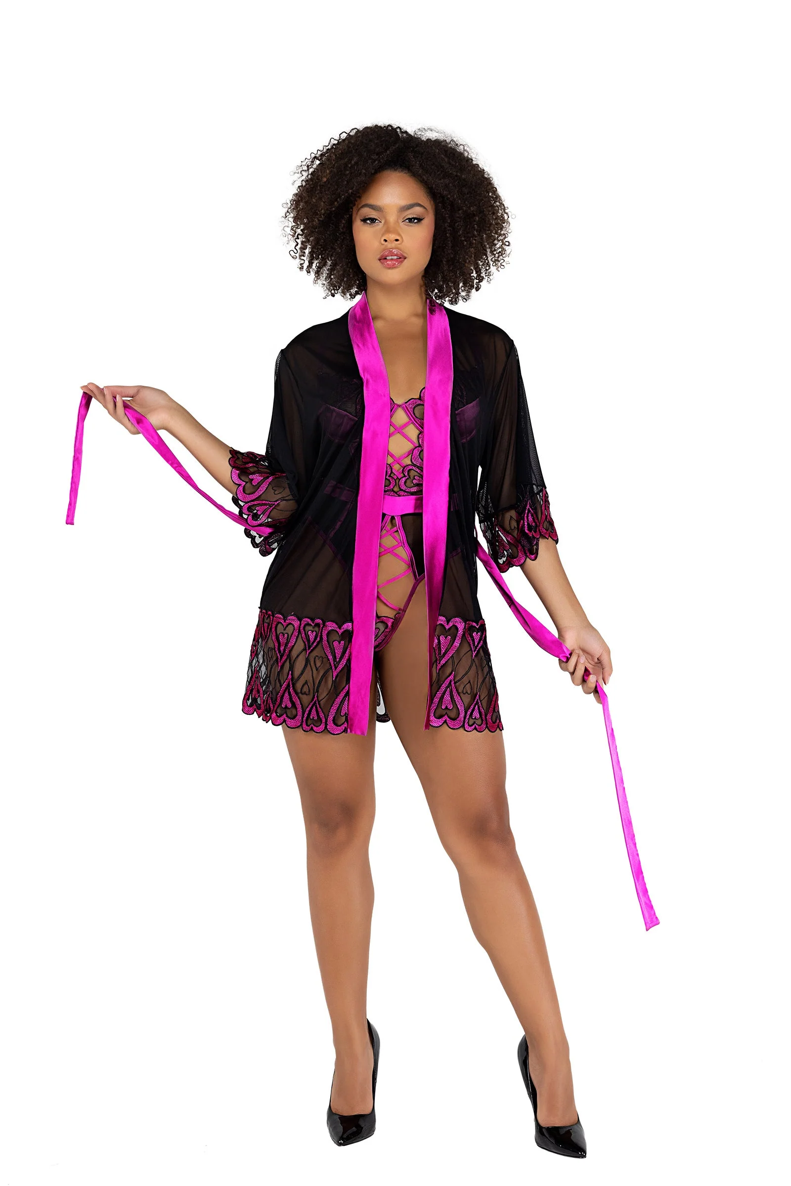 LI487 - Sweetheart Criss-Cross Teddy - Image 3