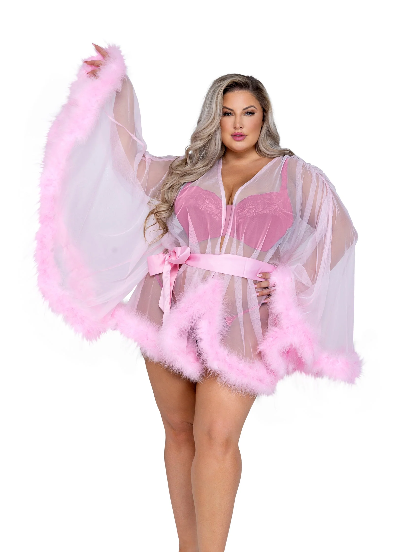 LI531 - Hollywood Glam Luxury Mini Robe - Image 7