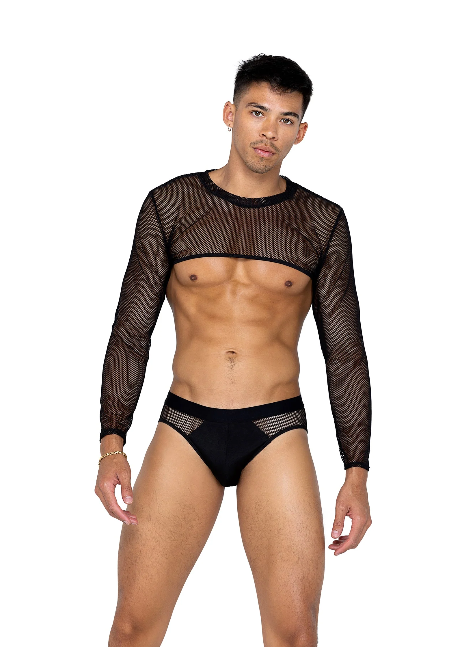 LI589 - Mens X-Posed Crop Top - Image 3