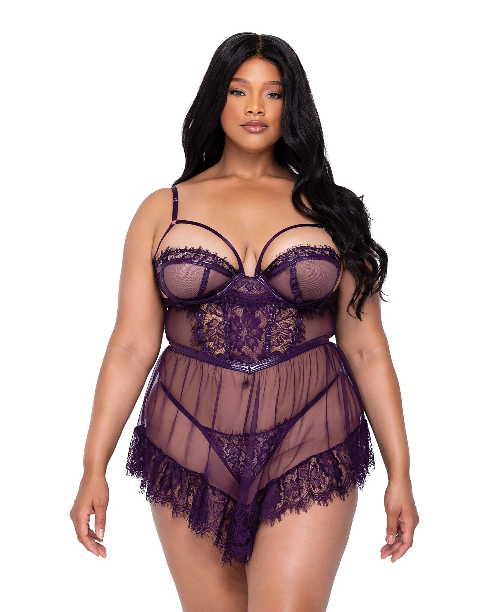LI655 - Sugar Plum Babydoll 2-Piece Set - Image 3
