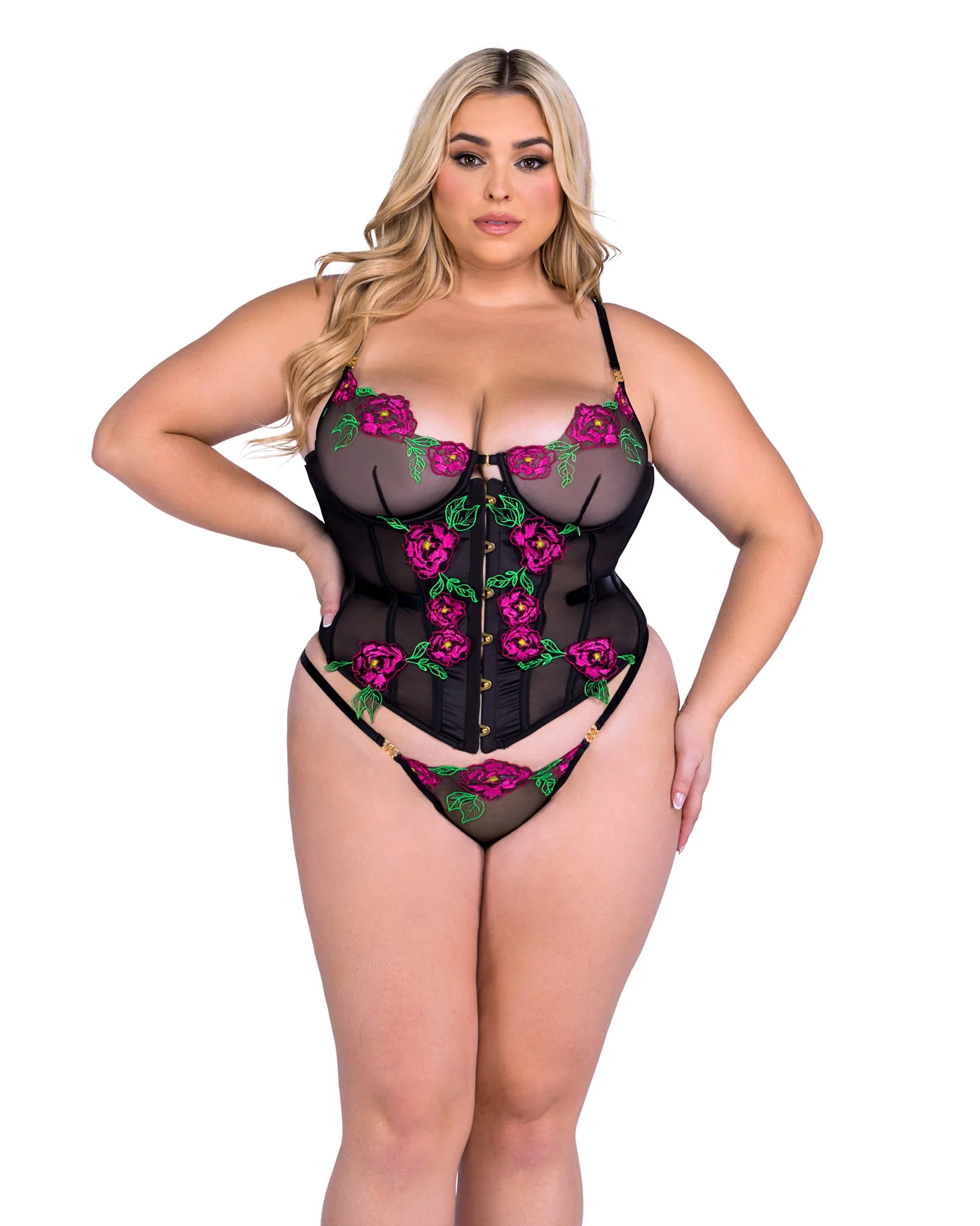 LI678 - Peony Paradise Corset 2-Piece Set - Image 3