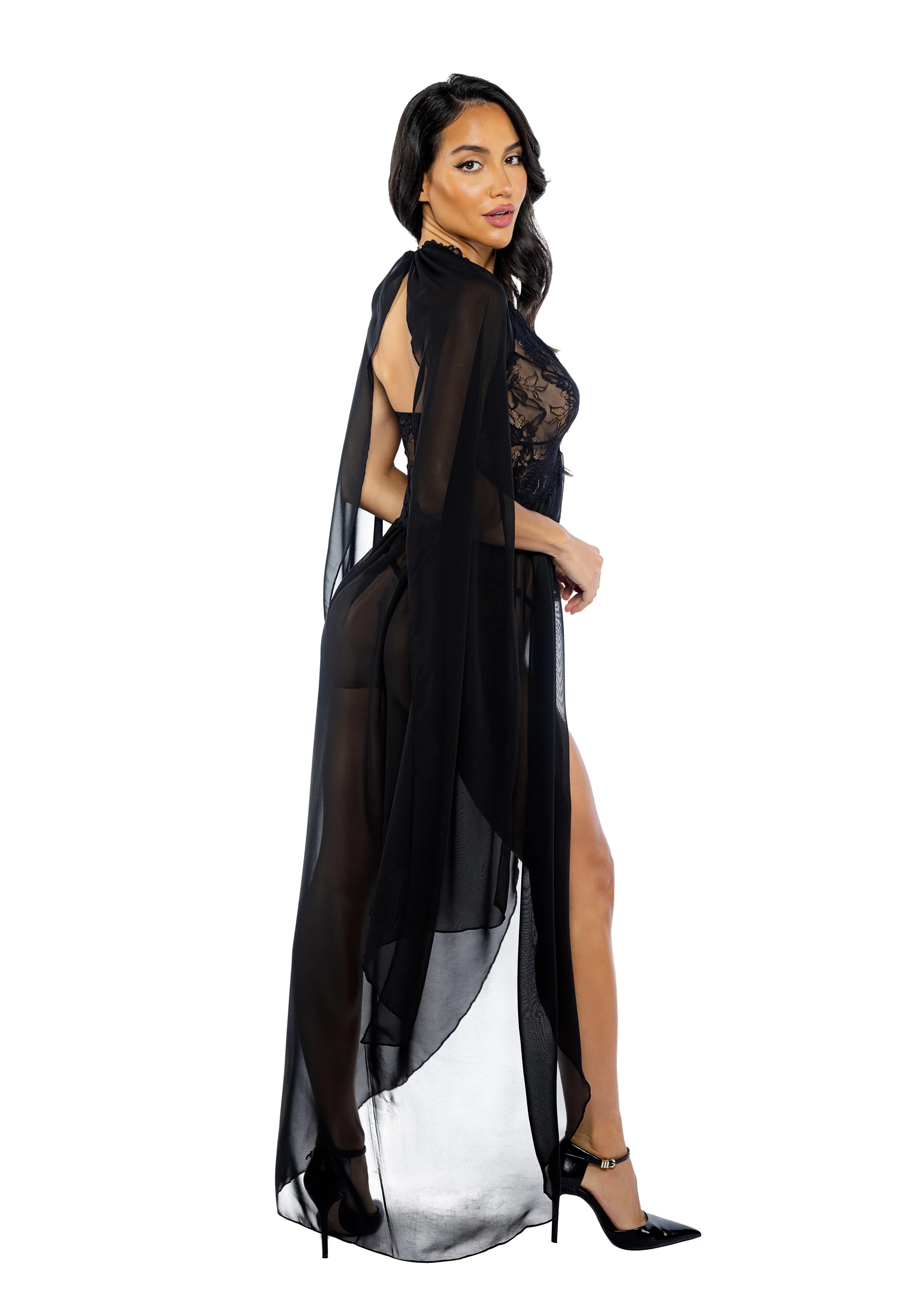 LI768 - Smoldering Maxi Nightgown 2-Piece Set - Image 2