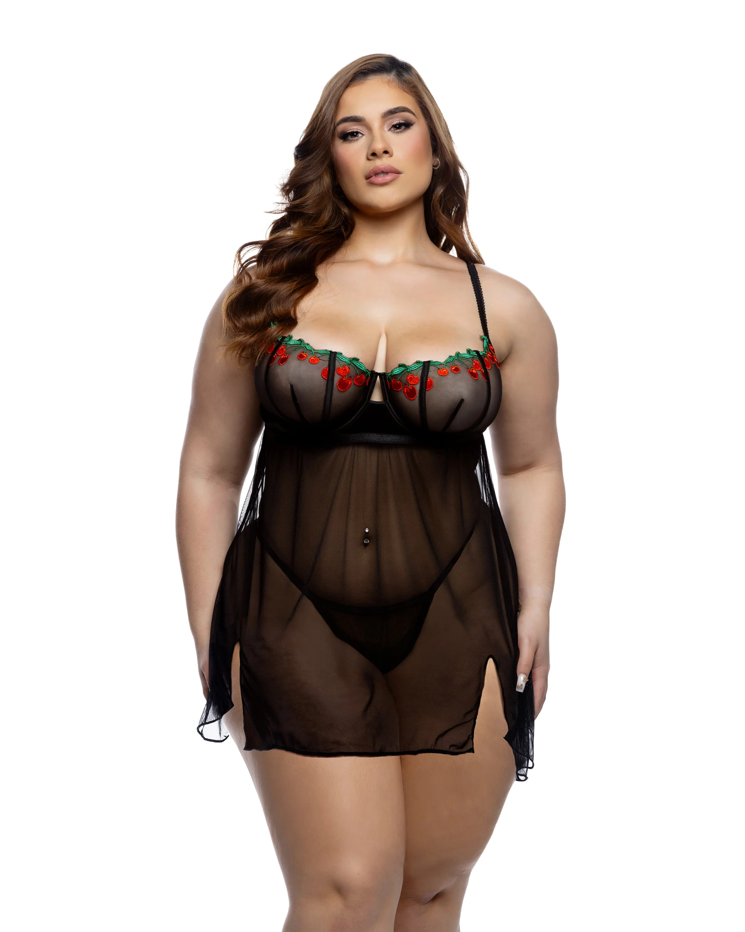 LI796 - Cherry Delight Babydoll 2pc Set - Image 3