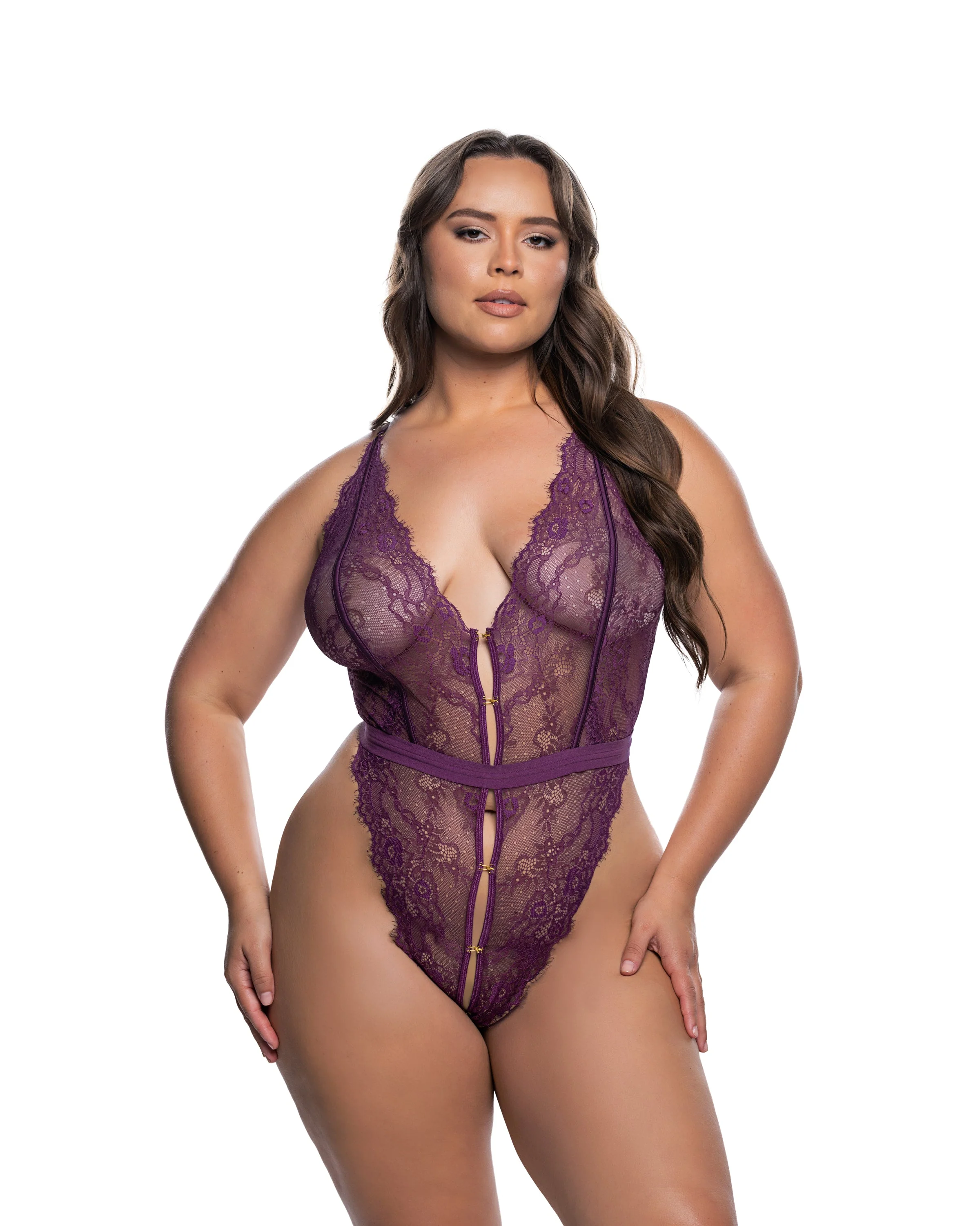 LI864 - Lace Fetish Teddy - Image 2