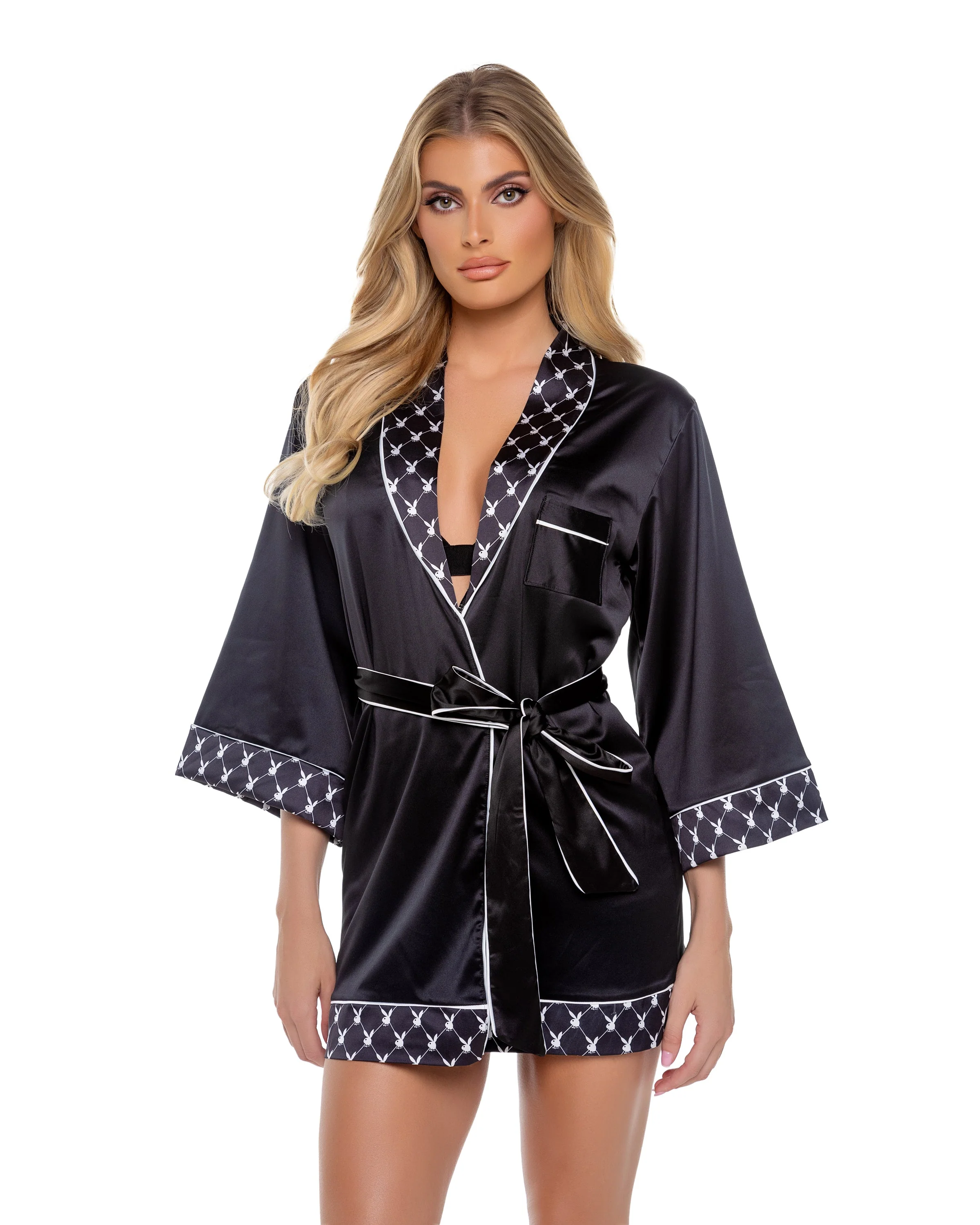 PBLI150 - Playboy Bunny Smoke Lounge Robe - Image 2