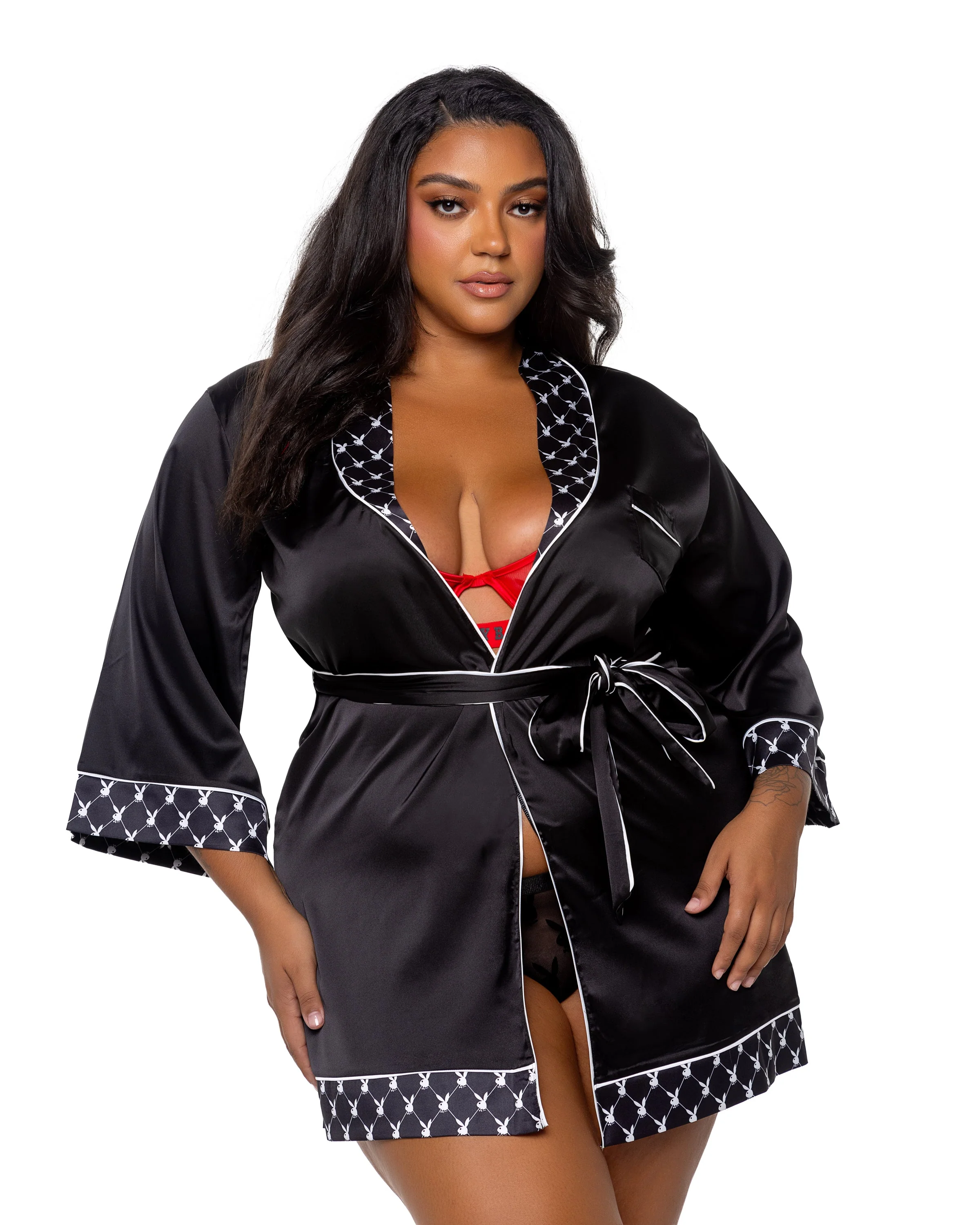 PBLI150 - Playboy Bunny Smoke Lounge Robe - Image 4