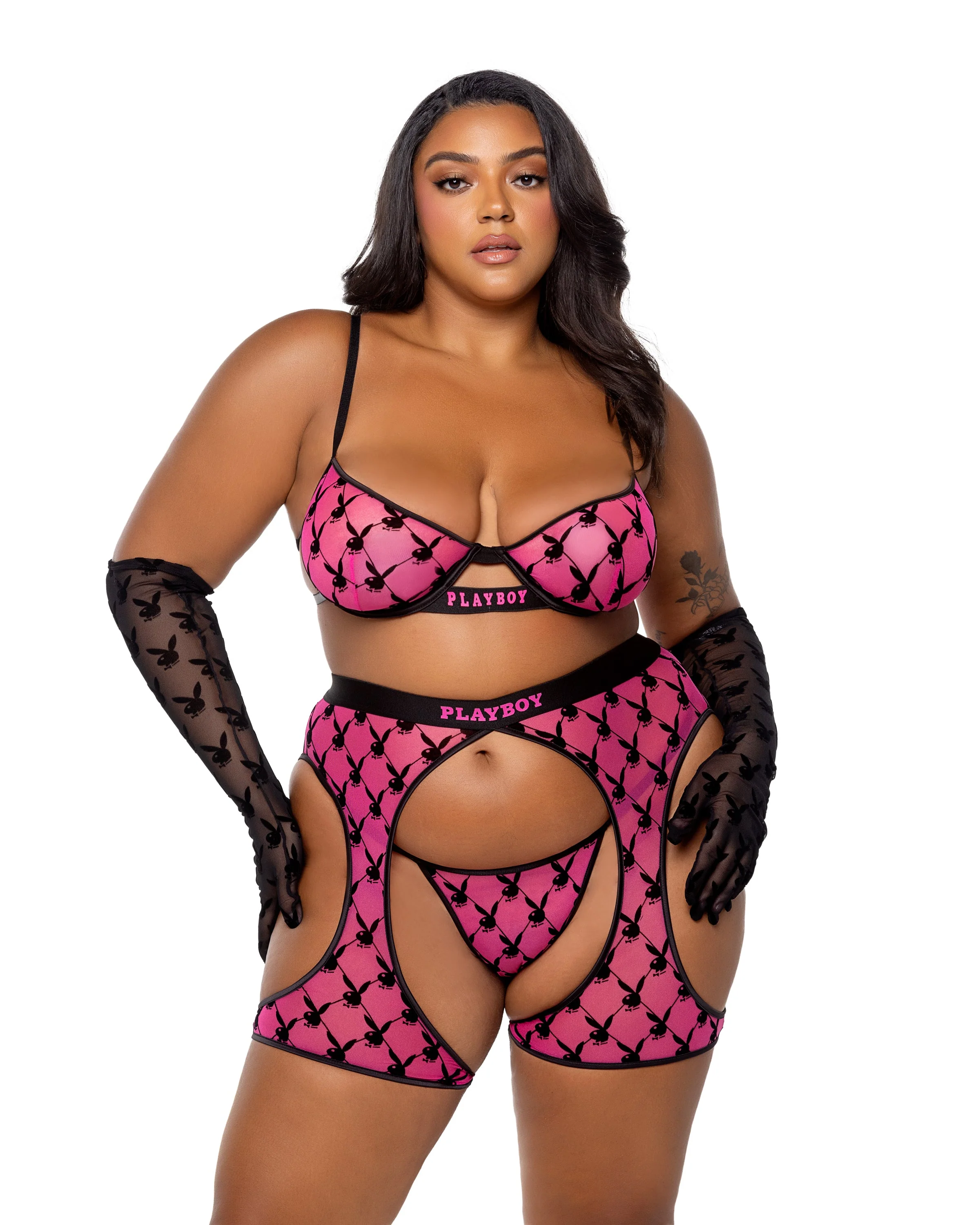 PBLI160 - Playboy Flocked Bunny Chaps - Image 5