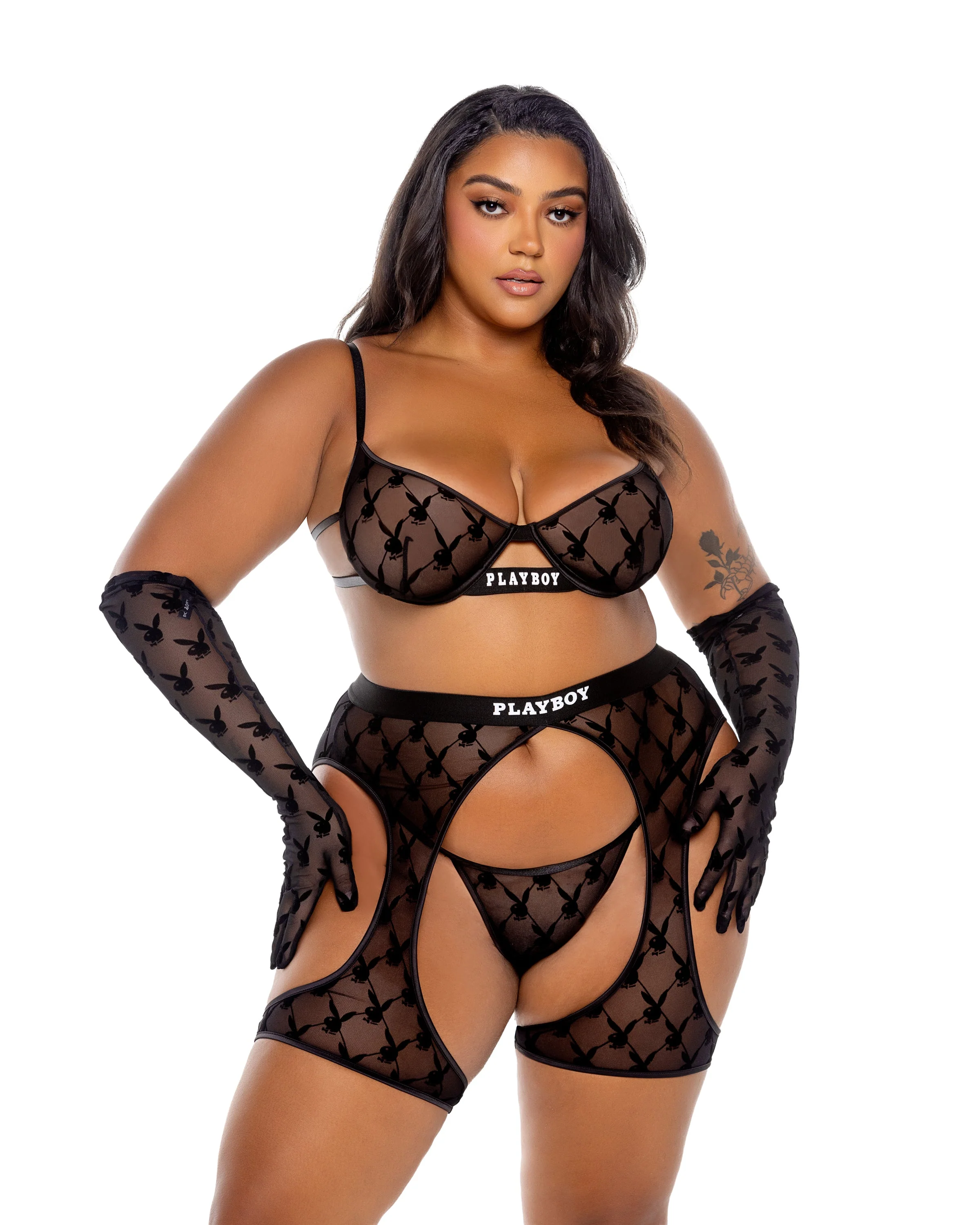 PBLI160 - Playboy Flocked Bunny Chaps - Image 7