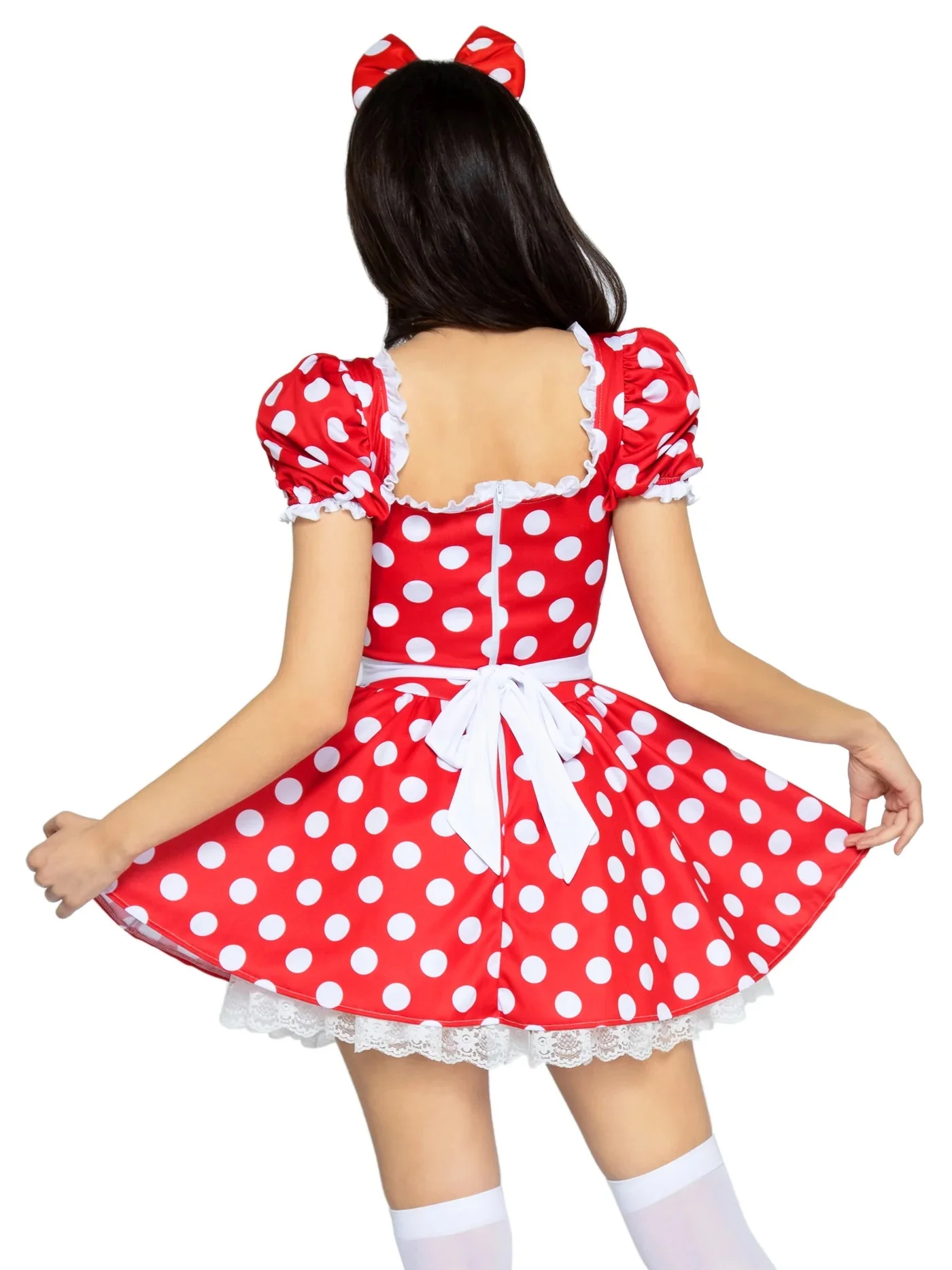 Polka Dot Dress With Headband Costume - Image 3
