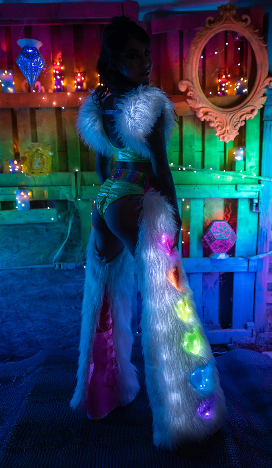 FE286 - Rainbow Heart Light-Up Chaps - Image 2