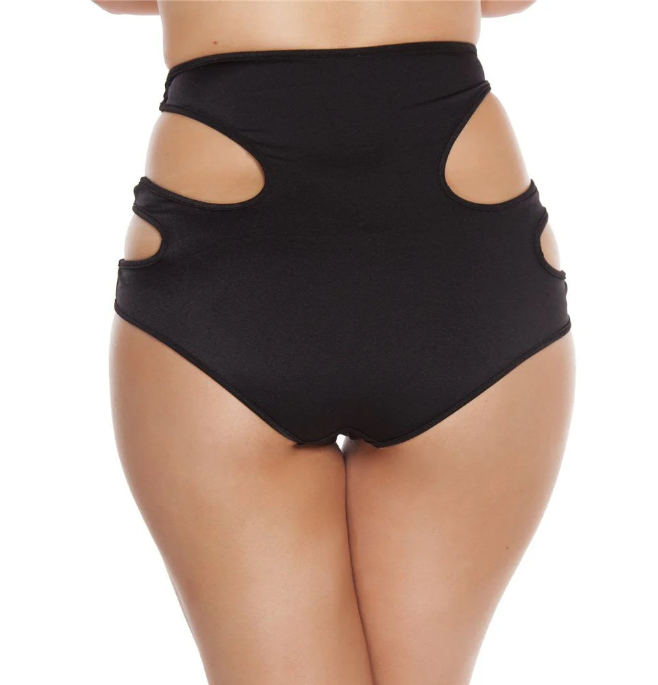 SH3228 - High-Waisted Shorts with Cut out Details - Image 2