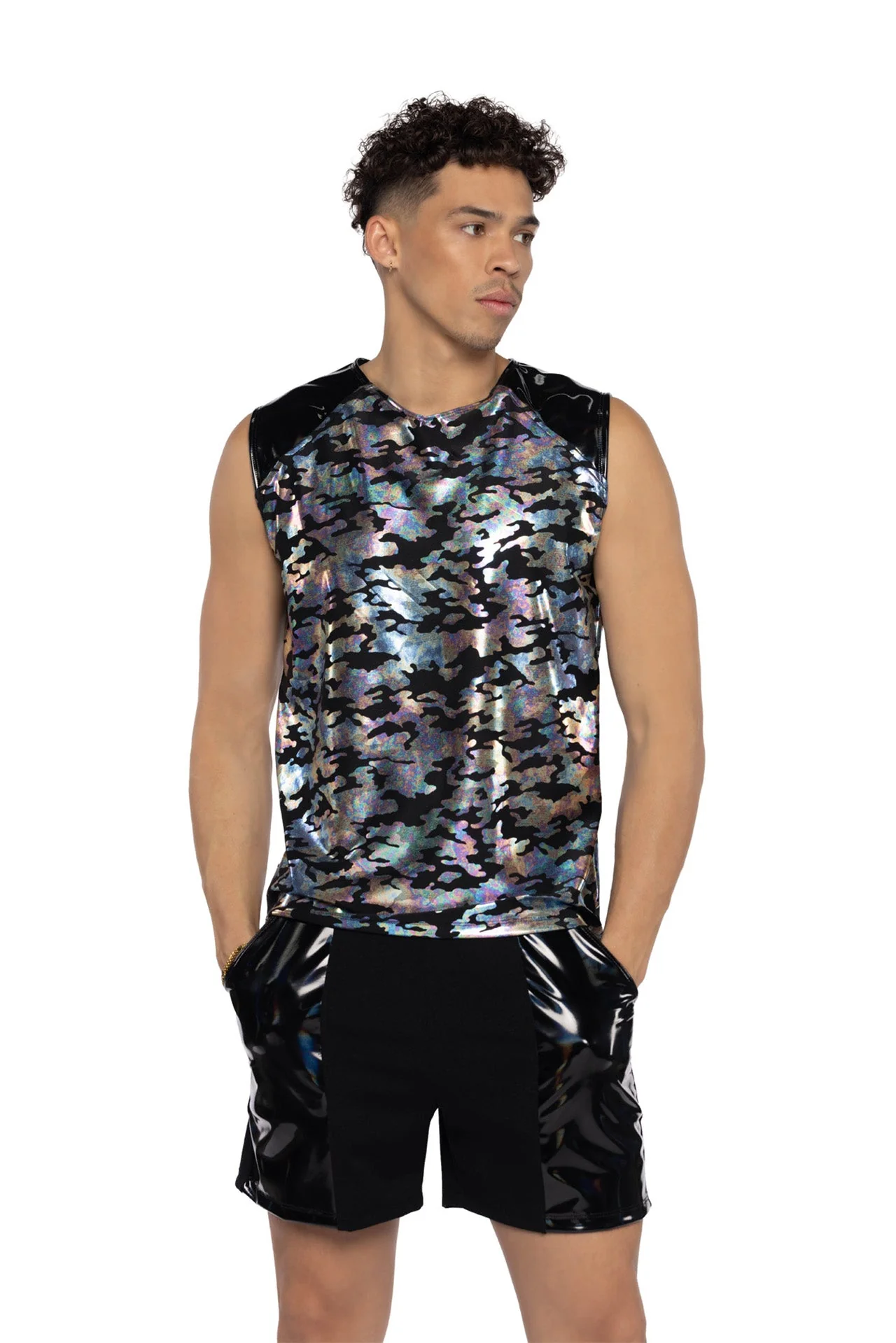 JR156 - Two-Tone Men's Sleeveless Shirt - Image 3