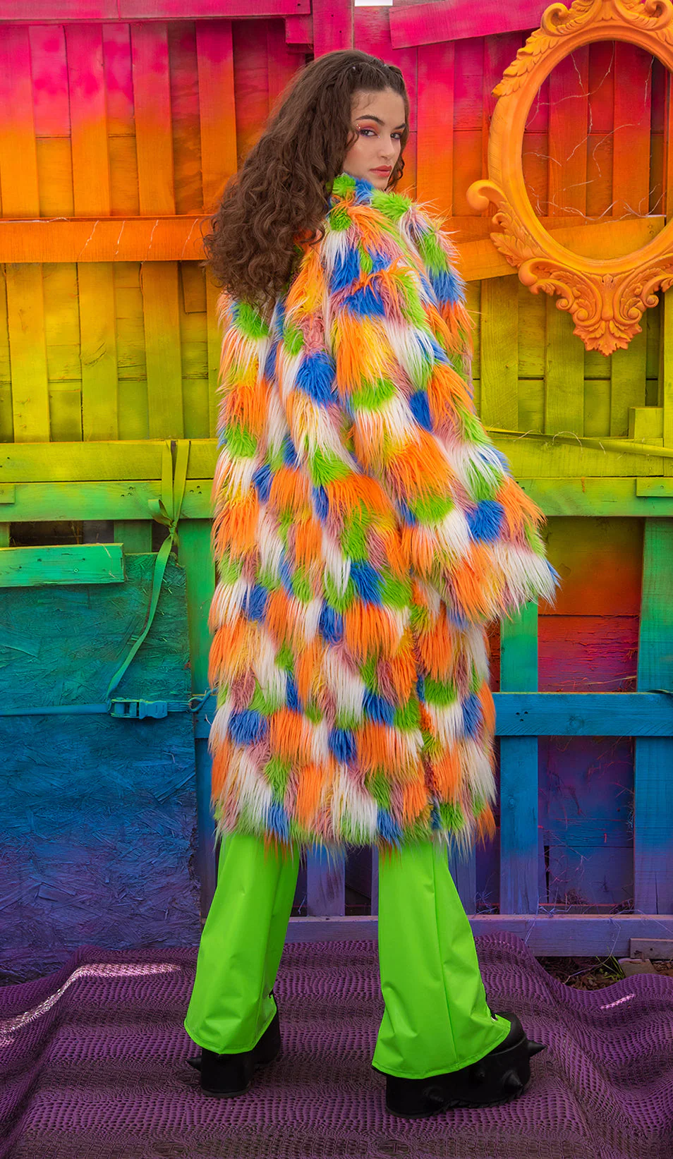 FR154 - Unisex Faux Fur Mid-Length Coat - Image 3