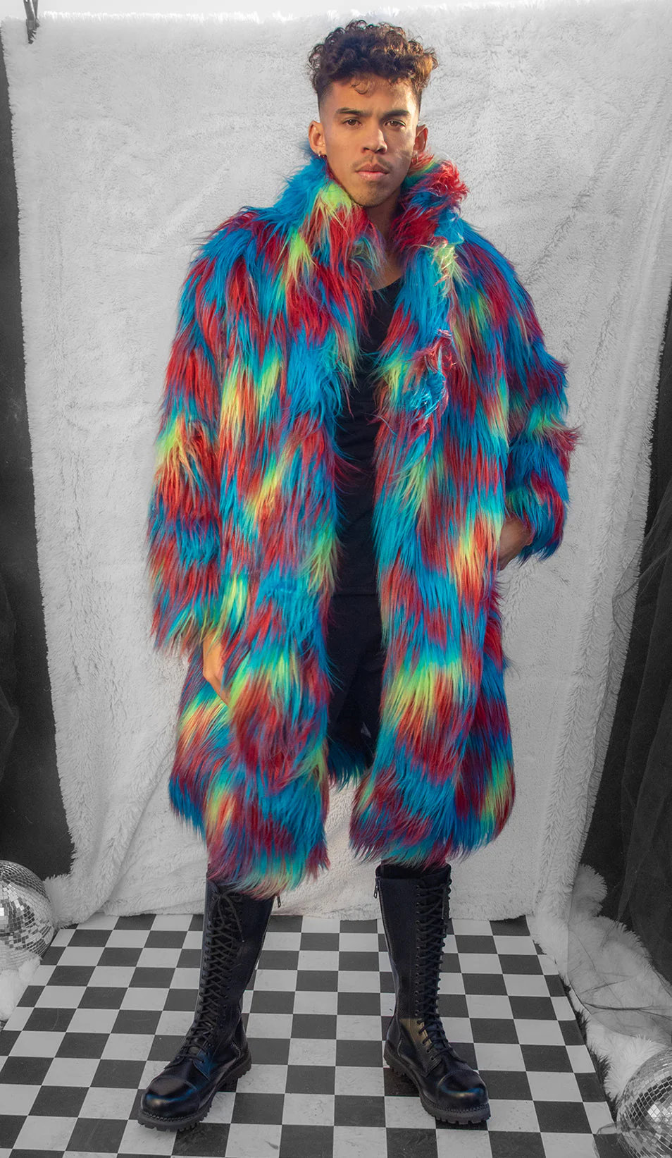 FR154 - Unisex Faux Fur Mid-Length Coat - Image 8